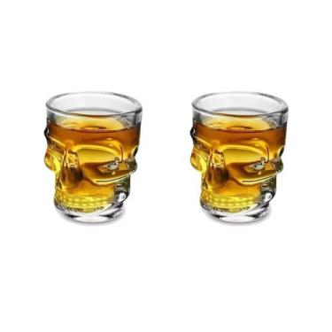 Imagem de 2un COPO VIDRO DOSE SHOT CAVEIRA 50ML CACHAÇA TEQUILA - Rio Tijucas