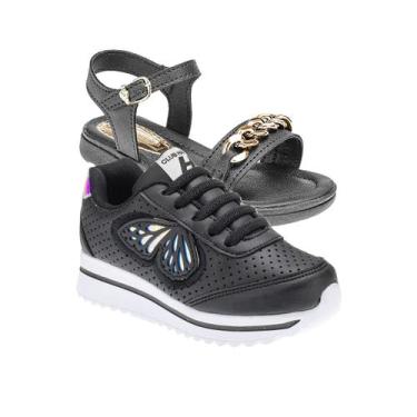 Imagem de Tenis de Menina e Sandália Escolar - KIT 2 PARES Tam 24 ao 34 - sapati