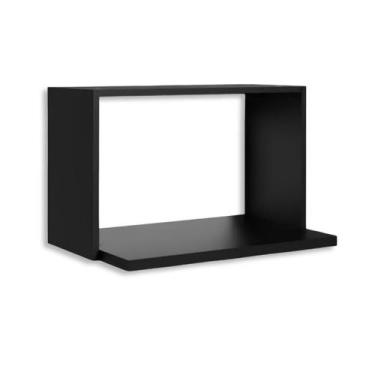 Imagem de Suporte de Parede para Micro-ondas e Air Fryer em MDF Preto - Prático,