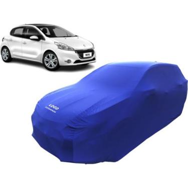 Imagem de Capa Carro Com Logo Peugeot 208 Tecido Anti Riscos - Mz, Azul