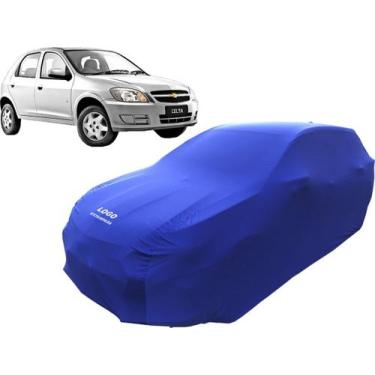 Imagem de Capa Para Carro De Tecido Lycra Chevrolet Celta Anti-risco - Mz, Azul