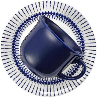 Imagem de Kit 4 Xícaras com Pires Biona Colb Oxford Cerâmica 200 Ml - Genérico