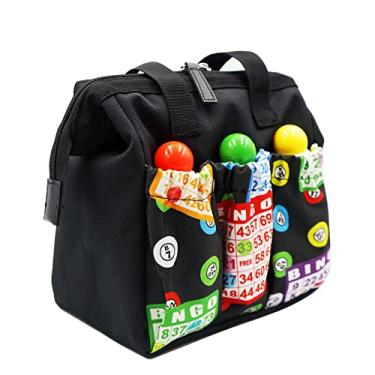 Imagem de Yuanhe Bolsa Bingo Padrão Com 6 Bolsos Bolsa Bingo Dauber (Preta)…
