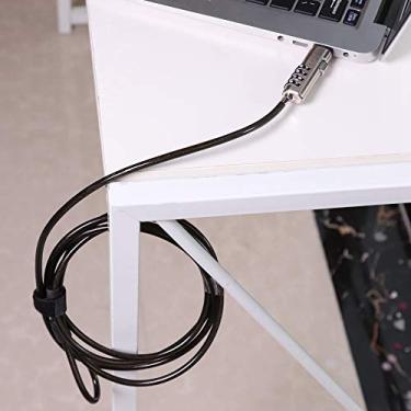 Imagem de Bloqueio de Cabo de Computador Segurança Antirroubo Fácil de Organizar Notebook Resistente Protege Senha de 4 Dígitos Desbloqueada para Escritório Doméstico