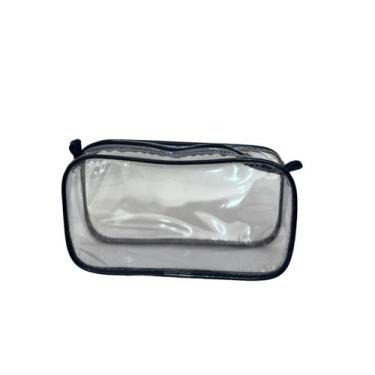 Imagem de kit com 10 necessaire transparente e AZUL  MARINHO23x15 - Gii Matos Ma