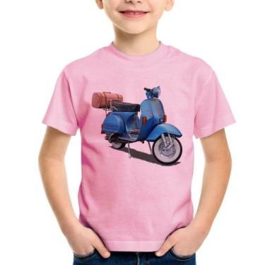 Imagem de Camiseta Infantil Scooter Azul - Foca na Moda, Rosa bebê, 10
