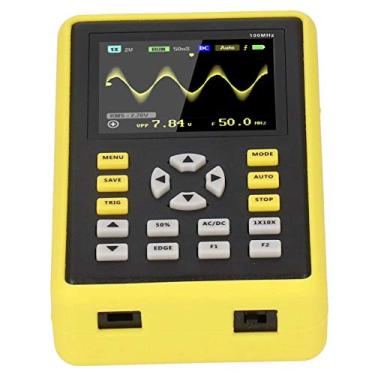 Imagem de Osciloscópio Digital, Tela LCD IPS de Mão, Largura de Banda de 100MHz, Taxa de Amostragem de 500 Mm/s, Material de ABS, Amarelo, Tela de 6,1 Cm, Bateria de 5000mAh, para Medição