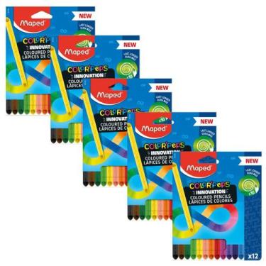 Imagem de kit 05 Lápis de Cor 12 Cores Infinity Color'Peps Triangular Infinito M