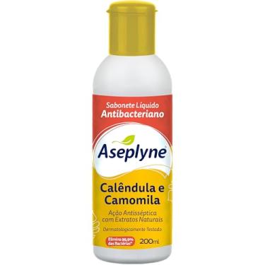 Imagem de Aseplyne, Sabonete Líquido, Antisséptico, Aroma Calêndula e Camomila, 200 ml, Dourado