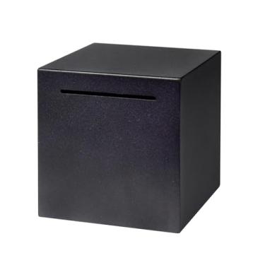 Imagem de Cargooy Cofre de cofrinho adulto seguro para adultos deve quebrar para abrir cofrinho de aço inoxidável para dinheiro, adesivo DIY, cofre de metal inquebrável para todos (12 cm) (preto)