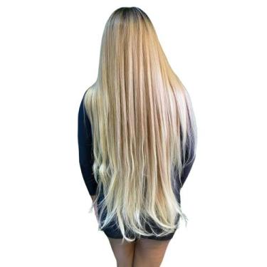 Imagem de Peruca Semi Lace Lisa Longa 80cm C Micro Tela Fibra de Colágeno - bble