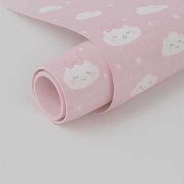 Imagem de Papel de Parede PREMIUM Nuvem Rosa Infantil Quarto De Menina Rolo Adesivo