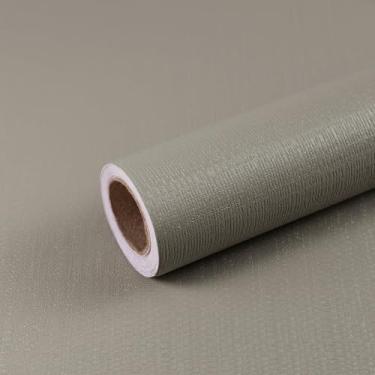 Imagem de Qianglive Papel de parede cinza concreto para descascar e colar de grama, 40 x 299 cm, papel de contato texturizado moderno, papel de parede de vinil autoadesivo removível de linho sintético para