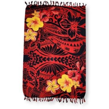 Imagem de Canga e Saída de Praia Poliéster Estampa Floral Havaiana - Sarat Moda 