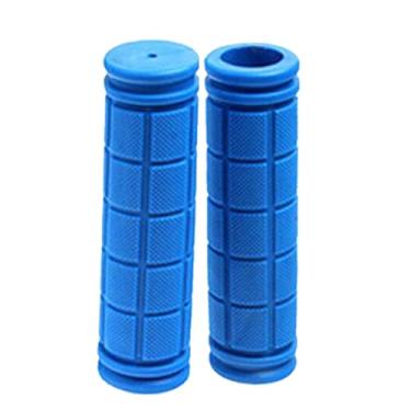 Imagem de Grips de guidão de ciclismo Soft confortável confortável sem deslizamento Ciclo de borracha Grip para montaria de bicicleta de engrenagem fixa 120mm 22,2mm 1 par (Azul)