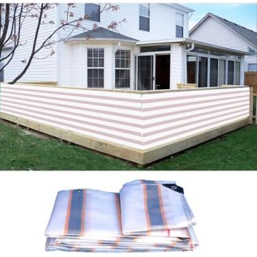 Imagem de Listras De Cor De Lona Varanda Tela De Privacidade Folha De Lona Resistente à Prova D'água Com Ilhós Fácil De Instalar Para Deck De Jardim De Cerca, 1x7m