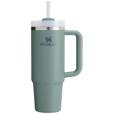 Imagem de Stanley Copo Quencher H2.0 FlowState de aço inoxidável isolado a vácuo com tampa e canudo para água, chá gelado ou café, smoothie e mais, xisto, 850 g / 0,89 L