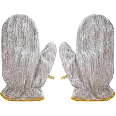 Imagem de Luva de Fio de Aço Reutilizável Impermeável para Lavar Louça Pesada Descontaminação Alta Resistência Térmica Cozinha Limpeza Doméstica