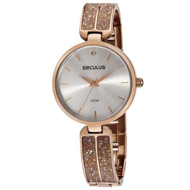 Imagem de Relógio Seculus Feminino Clássico com Pedras Rose Gold 77136LPSVRB2