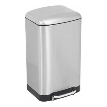 Imagem de Lixeira De Sobrepor Slim 30 L Aço Inox Escovado 61x34x51cm