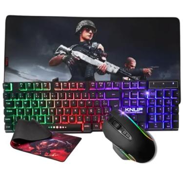 Imagem de Kit Teclado Semi Mecanico + Mouse 6 Botões + Mouse Pad Grande 80x40 cm - Combo Gamer Para Pc Notebook Consoles (Mouse Pad MP-4)