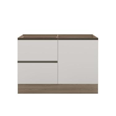 Imagem de Balcão de Pia Deslocada 1 Portas 3 Gavetas (Sem Tampo) 120cm Etna Carv