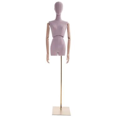 Imagem de Mannequin Expositor de roupas para manequins femininos, base de metal ajustável para cabeça e braço(Purple)