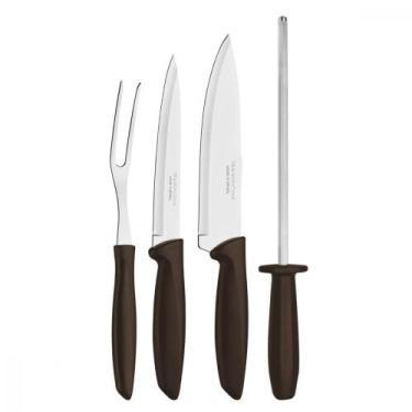 Imagem de Kit para Churrasco Tramontina Plenus com Lâminas em Aço Inox e Cabos d