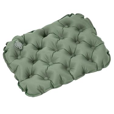 Imagem de KiBcsLic Almofada de assento inflável para estádio, almofada dobrável e respirável para cadeira de escritório, de assento de ar para pesca, avião, barco, praia, Verde Oliva