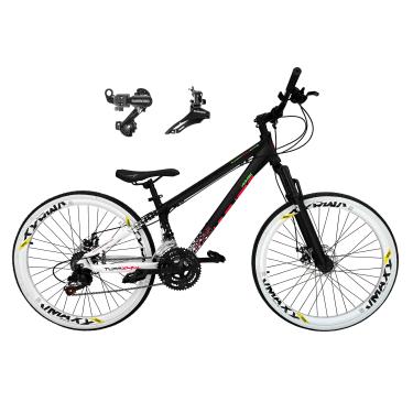 Imagem de Bicicleta Aro 26 Vikingx Tuff X44 Preto/Branco 21v Câmbios Shimano Tz Freio a Disco Rodas Vmaxx Branco
