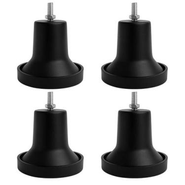 Imagem de Kit 4 Pés Geladeira Eletrodoméstico Rosca Máquina 5 16 8cm Nivelador P