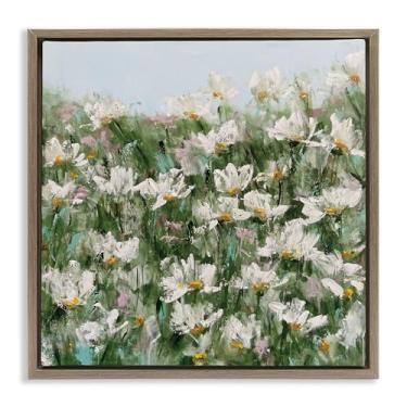 Imagem de Stupell Industries Daisy Field in Springtime Brown Framed Floater Canvas Wall Art Design por Emma Bell, 18 x 18
