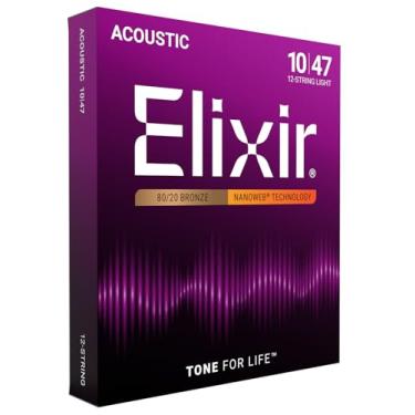 Imagem de Elixir Cordas para violão acústico, 12 cordas, revestimento leve NANOWEB