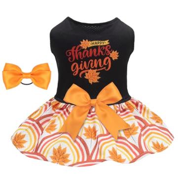 Imagem de CuteBone Vestido de malha para cães, Natal, cachorrinho, roupa para animais de estimação, moda de verão, roupas para cães pequenos, meninas, gatos, BF48XS-D