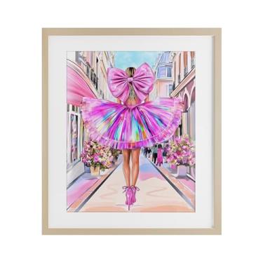 Imagem de Stupell Industries Estampa emoldurada Prismatic Pink Bow & Dress Birch Under Glass por Jess Stempel, 16 x 13