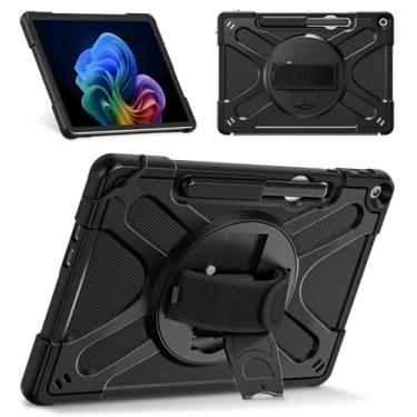 Imagem de Fintie Capa robusta para Microsoft Surface Pro 12 polegadas 1ª edição (2025), suporte giratório de 360°, capa à prova de choque com alça de mão e suporte de caneta, compatível com teclado tipo capa