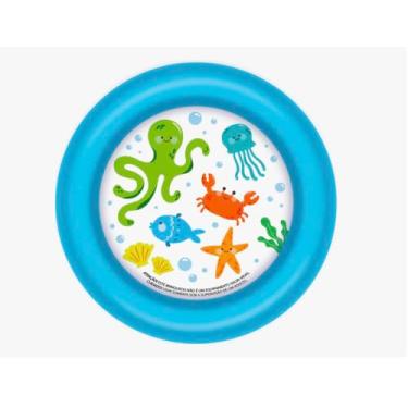 Imagem de Piscina Inflável Infantil, Para Bebês, 30 Litros, em PVC, para Praia e Quintal, Azul