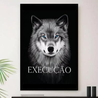Imagem de Genérico, Quadro Lobo Execução Escritorio Sala Decorativo A4 23x33cm