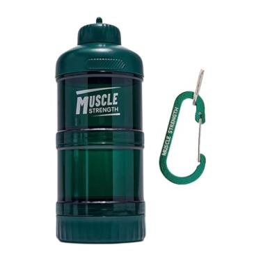 Imagem de Baoblaze Recipiente de proteína em pó com tampa superior, dispensador de proteína empilhável multiuso, recipiente de alimentos para esportes, fitness e escola, Azul