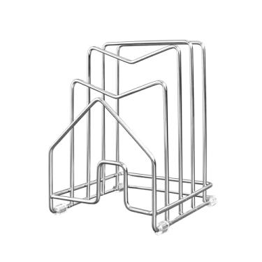 Imagem de Organizador de tampa de panela, suporte para tábuas de corte, dentro do gabinete de aço inoxidável 304, organizador de panelas e frigideiras, sob o armário, folha de biscoitos, bandeja de servir