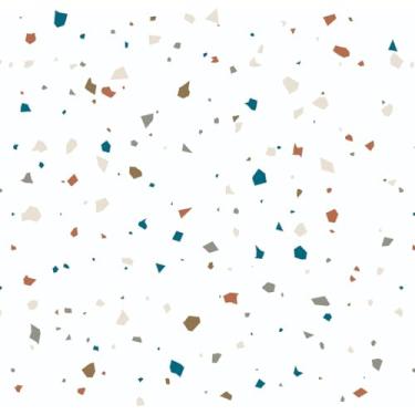 Imagem de Papel De Parede Lavável Adesivo De quarto Granilite Branco Terrazo Bolinhas(3,5 Metros)