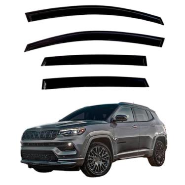 Imagem de RWYSSYTF 4 peças de viseira de janela defletores de ventilação para Jeep Compass 2017-2025 protetor de chuva sombra
