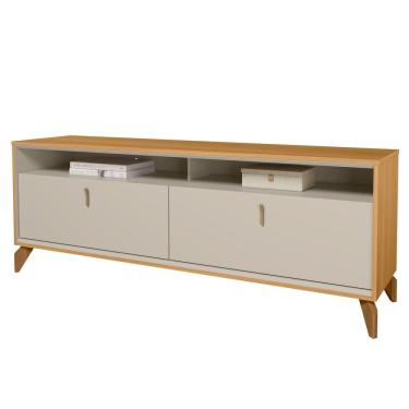 Imagem de Rack Para Sala de Estar TV 70 Pol 160cm Naomi L05 Tauari Off White Fosco - Lyam Decor