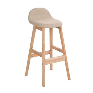 Imagem de GRFIT Cadeira de bar 73 cm cadeira de bar nórdica de madeira maciça banco alto doméstico moderno simples mesa de bar cadeira de jantar bancos de bar ajustáveis (cor: G)