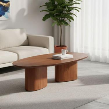 Imagem de Mesa de Centro Redonda para Sala de Estar 120x32cm Ecos Base Madeira M