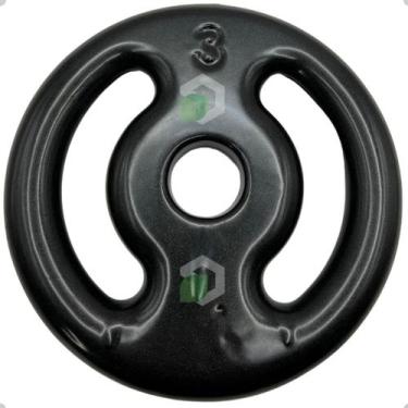 Imagem de Anilha Emborrachada 3 Kg - Preta - 2M FITNESS