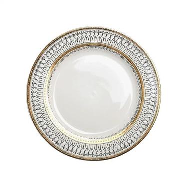 Imagem de Prato de serviço requintado prato de jantar de cerâmica prato de lanche prato de frutas prato de bife resistente não é fácil de arranhar para cozinha restaurante pratos de comida ocidental (tamanho