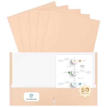 Imagem de Pacote com 50 pastas de papel com dois bolsos, cores Macaron Macaron, organize eficientemente seus documentos de estudo e escritório (4030U)