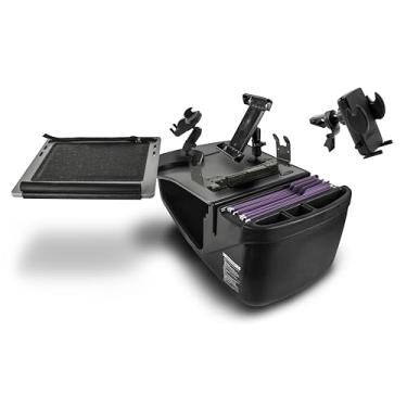 Imagem de AutoExec AE-RDFS-PS-PM-TAB-VC-GT Reach Desk banco frontal para carro e suporte de impressora portátil para estação de trabalho, suporte para telefone, suporte para tablet e clipe de ventilação do