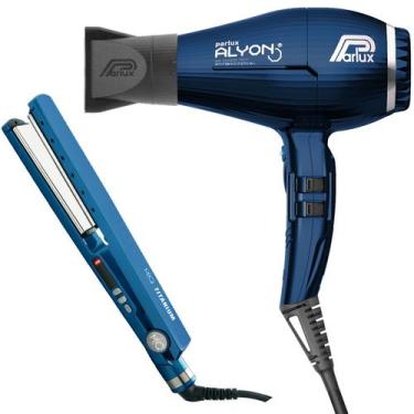 Imagem de Kit mq profissional - secador parlux alyon night blue 2400w 220v + pra